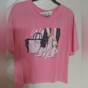 Pink Graphic Fashion T-Shirt